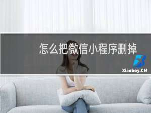 怎么把微信小程序删掉