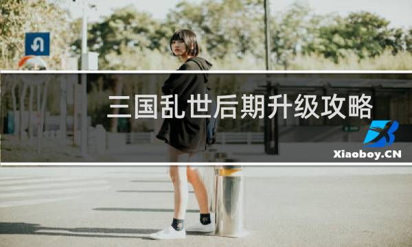 三国乱世后期升级攻略