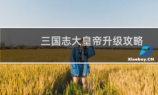 三国志大皇帝升级攻略