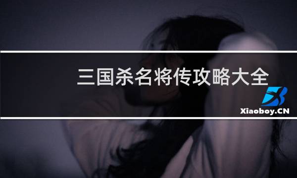 三国杀名将传攻略大全
