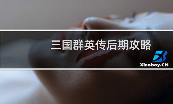 三国群英传后期攻略