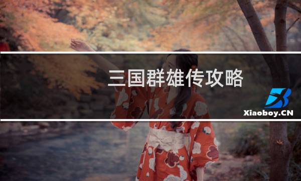 三国群雄传攻略