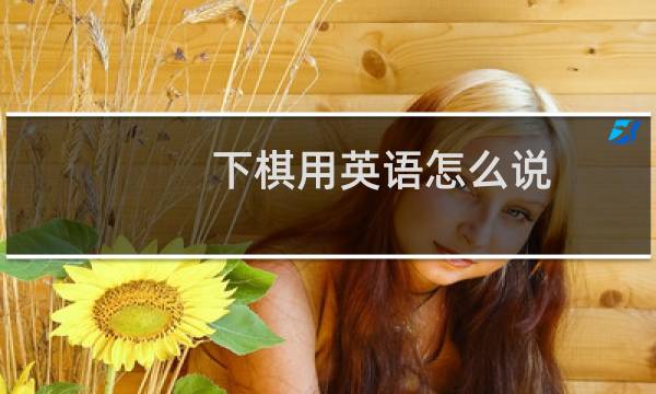 下棋用英语怎么说