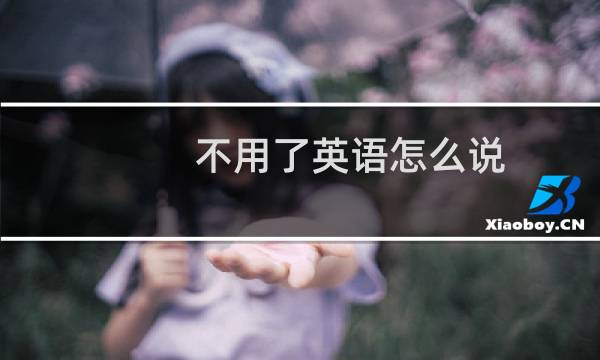 不用了英语怎么说