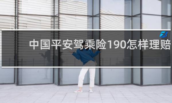 中国平安驾乘险190怎样理赔