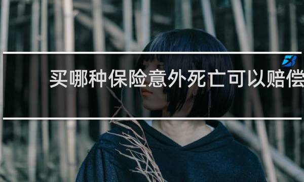 买哪种保险意外死亡可以赔偿