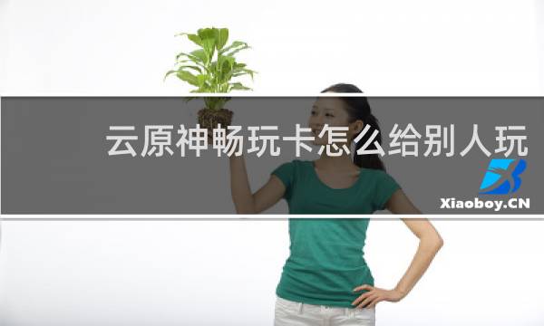 云原神畅玩卡怎么给别人玩