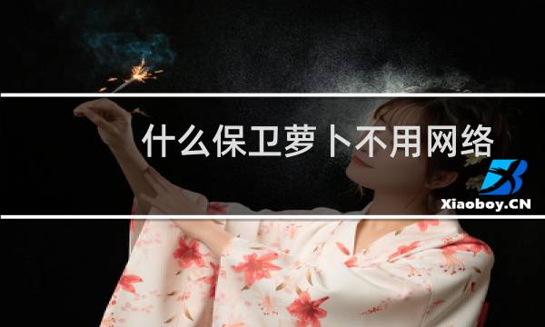 什么保卫萝卜不用网络