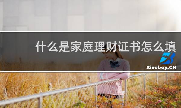 什么是家庭理财证书怎么填