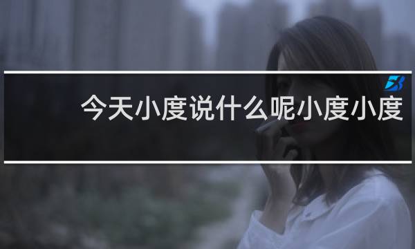 今天小度说什么呢小度小度