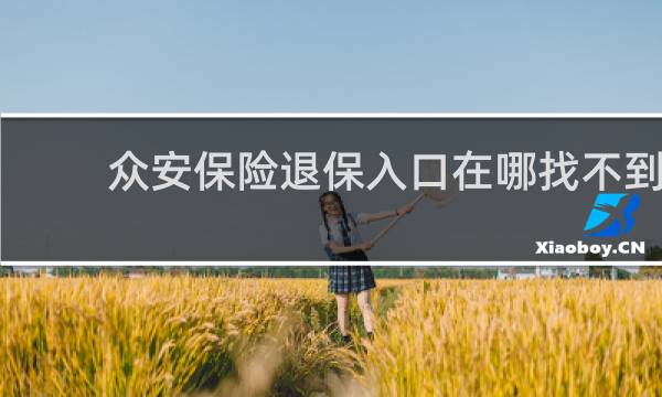 众安保险退保入口在哪找不到