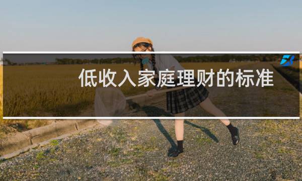 低收入家庭理财的标准