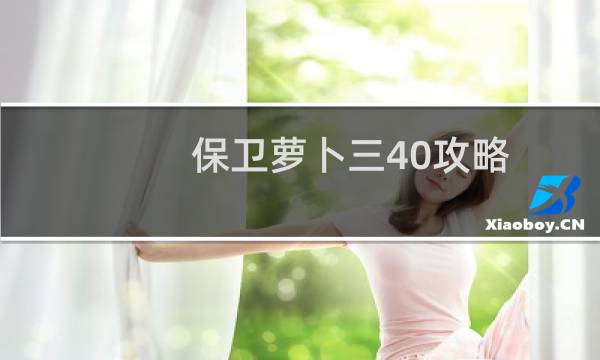 保卫萝卜三40攻略