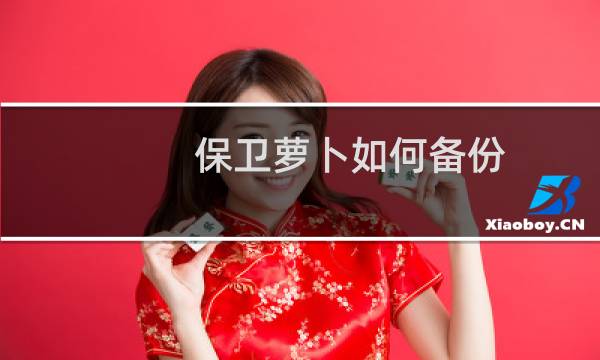 保卫萝卜如何备份