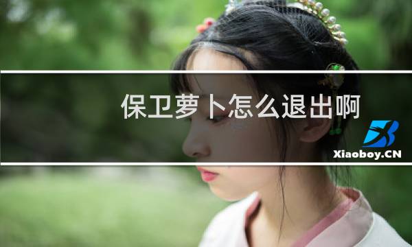 保卫萝卜怎么退出啊