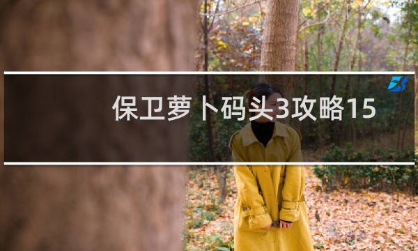 保卫萝卜码头3攻略15