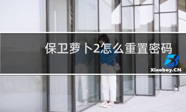 保卫萝卜2怎么重置密码