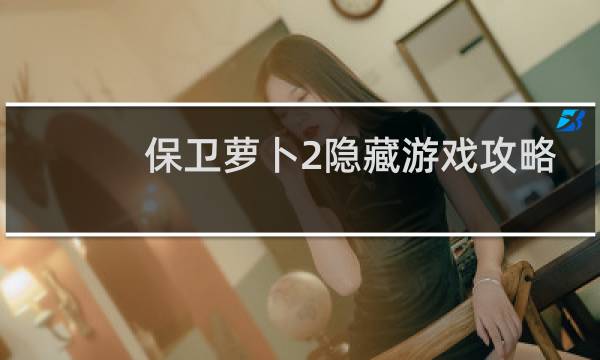 保卫萝卜2隐藏游戏攻略