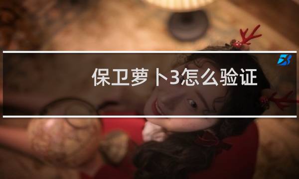 保卫萝卜3怎么验证