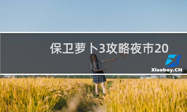 保卫萝卜3攻略夜市20