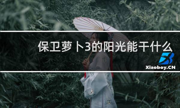 保卫萝卜3的阳光能干什么