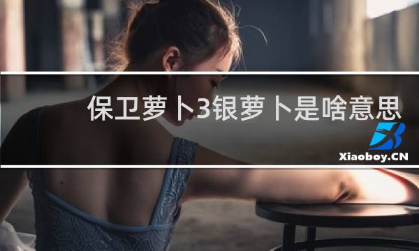 保卫萝卜3银萝卜是啥意思