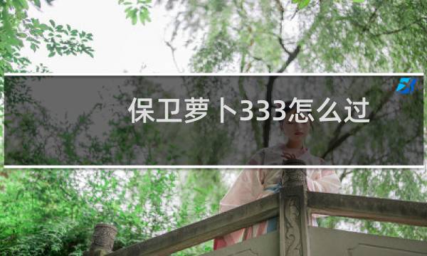 保卫萝卜333怎么过
