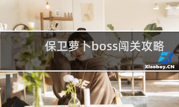 保卫萝卜boss闯关攻略