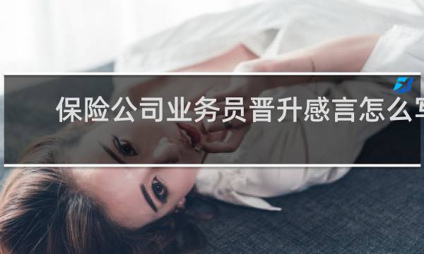 保险公司业务员晋升感言怎么写