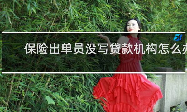保险出单员没写贷款机构怎么办