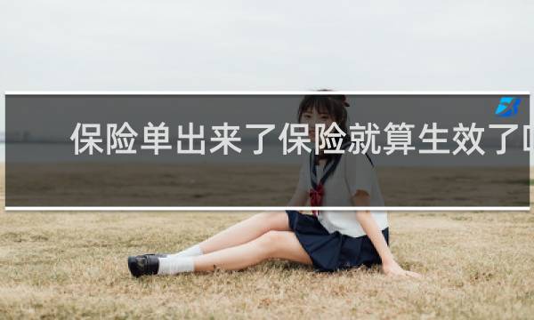 保险单出来了保险就算生效了吗