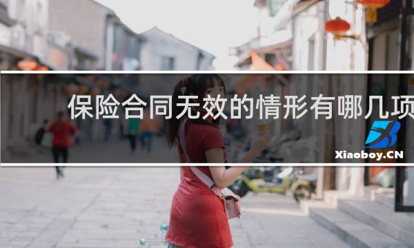 保险合同无效的情形有哪几项
