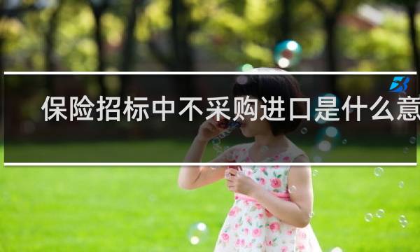 保险招标中不采购进口是什么意思