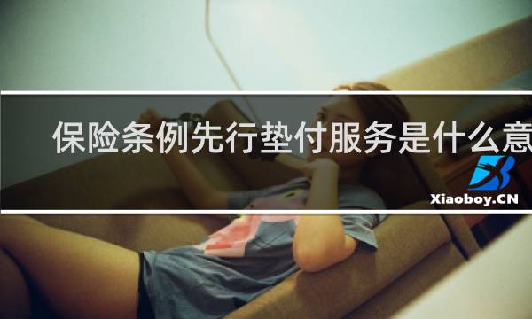 保险条例先行垫付服务是什么意思