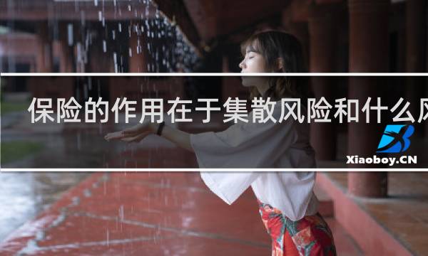 保险的作用在于集散风险和什么风险