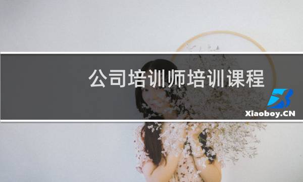 公司培训师培训课程