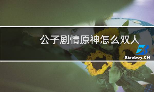 公子剧情原神怎么双人