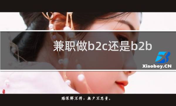 兼职做b2c还是b2b