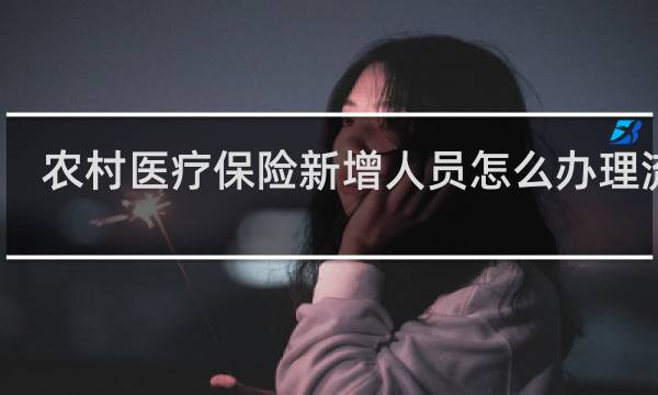 农村医疗保险新增人员怎么办理流程