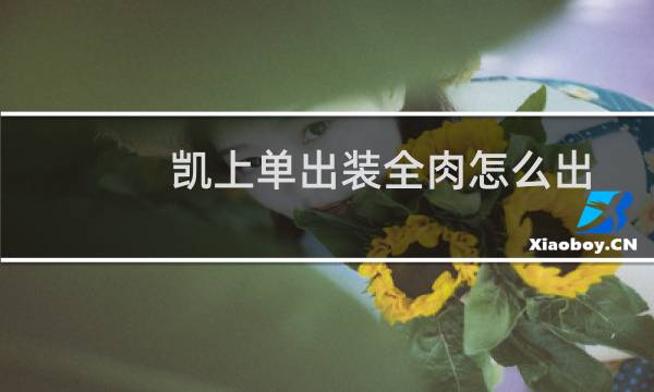 凯上单出装全肉怎么出