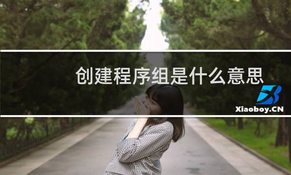 创建程序组是什么意思