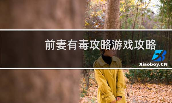 前妻有毒攻略游戏攻略