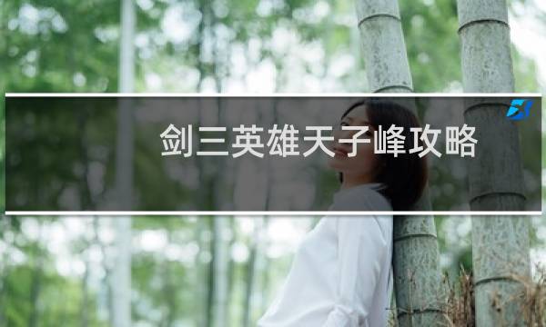 剑三英雄天子峰攻略