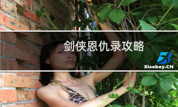 剑侠恩仇录攻略