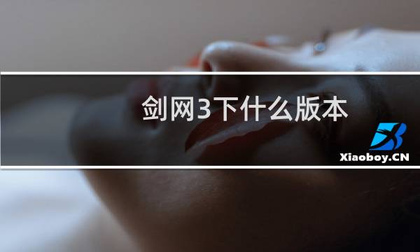 剑网3下什么版本