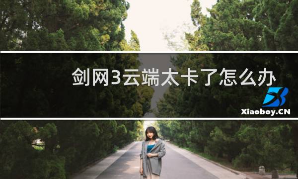 剑网3云端太卡了怎么办