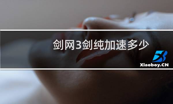 剑网3剑纯加速多少