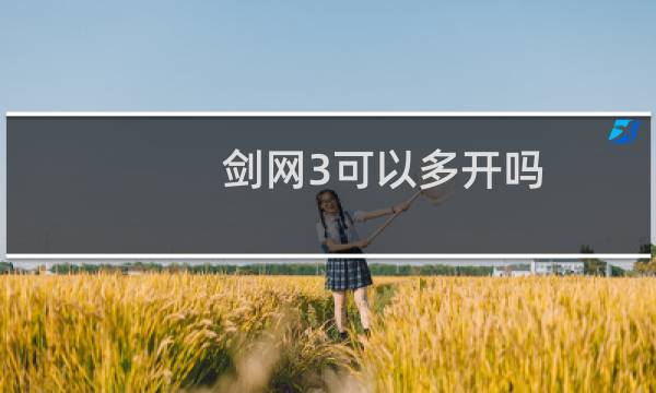 剑网3可以多开吗