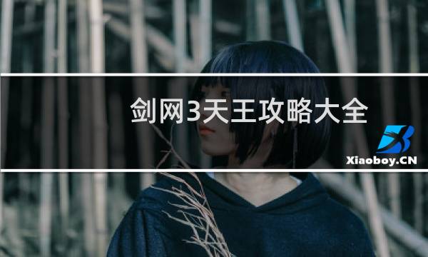 剑网3天王攻略大全