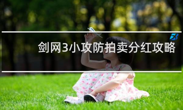 剑网3小攻防拍卖分红攻略